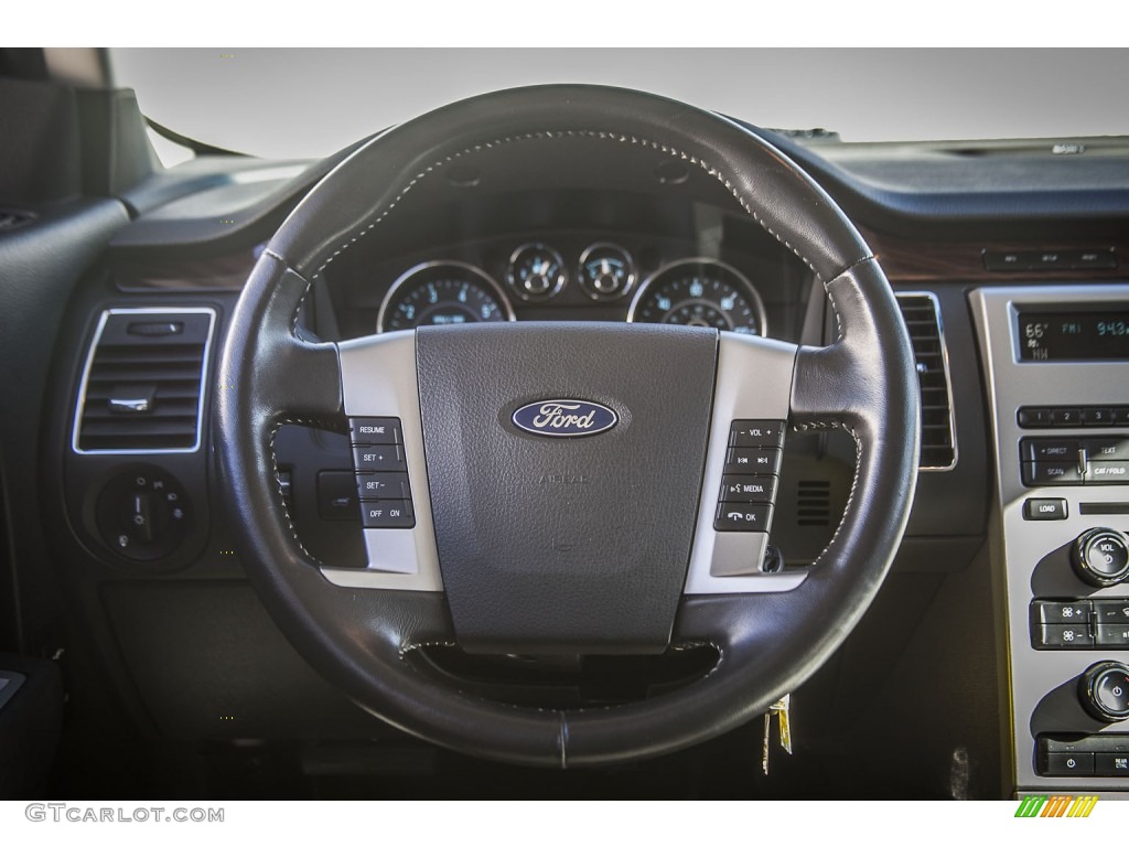 2012 Ford Flex SEL Charcoal Black Steering Wheel Photo #95730305