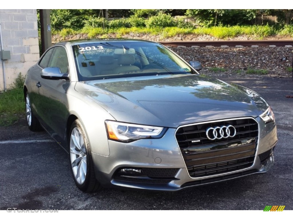 2013 A5 2.0T quattro Coupe - Monsoon Gray Metallic / Velvet Beige/Moor Brown photo #1