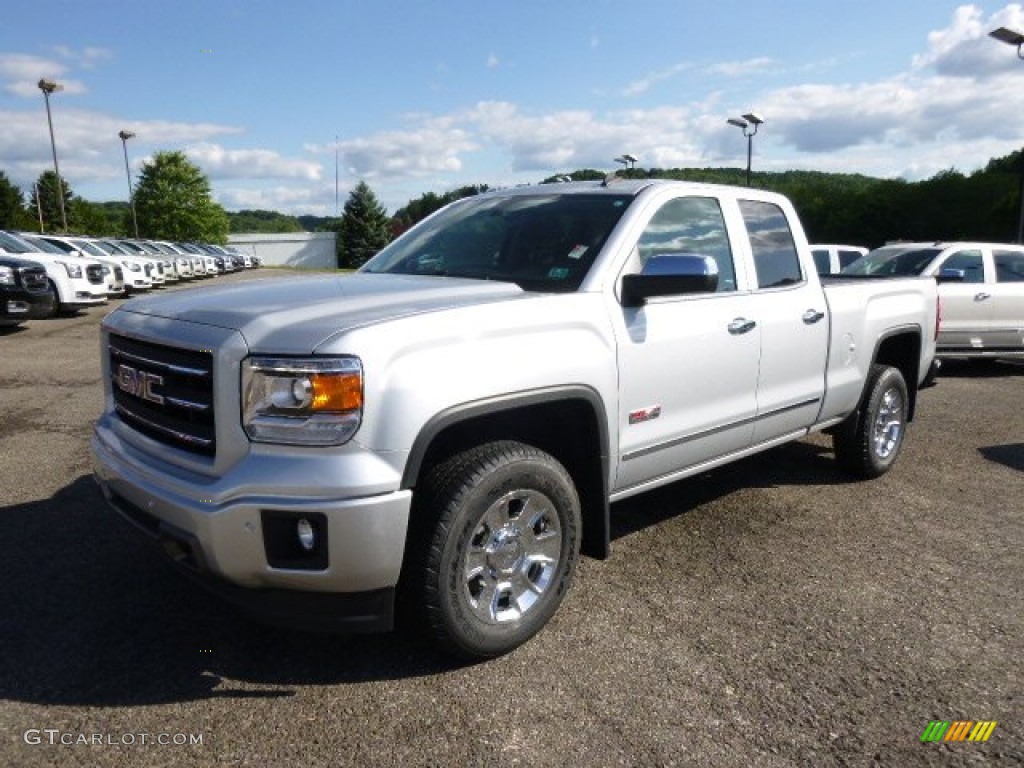 Quicksilver Metallic 2014 GMC Sierra 1500 SLT Double Cab 4x4 Exterior Photo #95736720