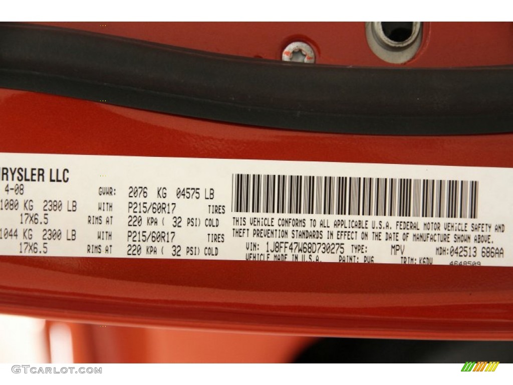 2008 Jeep Compass Sport 4x4 Color Code Photos