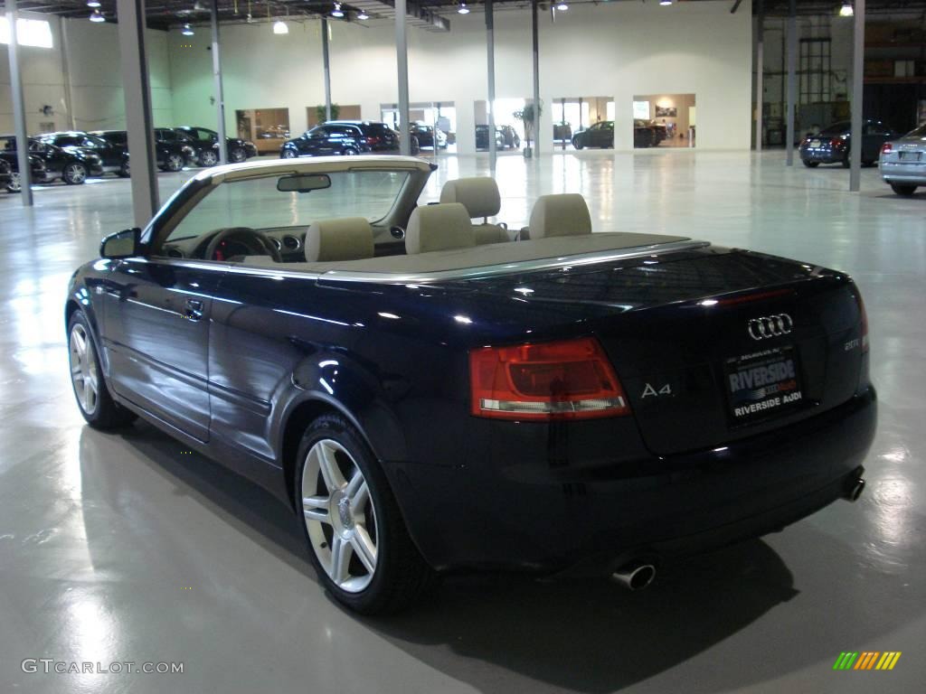 2008 A4 2.0T Cabriolet - Moro Blue Pearl Effect / Beige photo #6