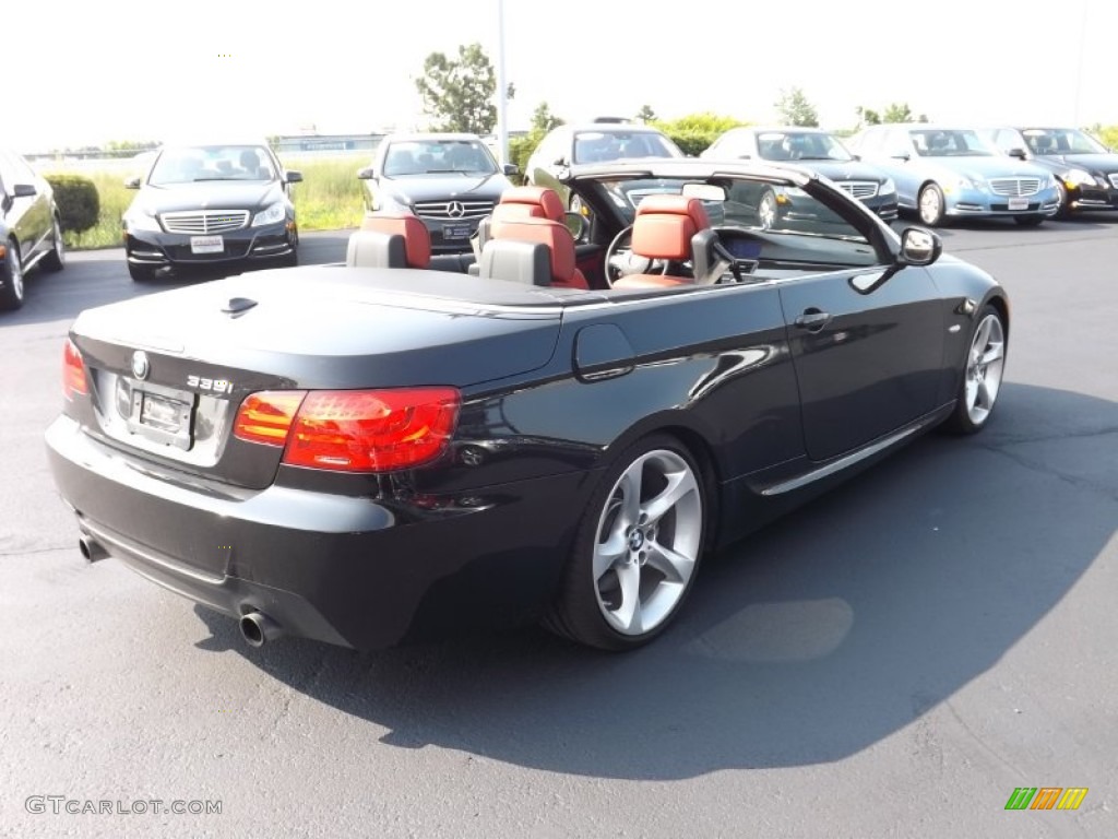 2011 3 Series 335i Convertible - Jet Black / Coral Red/Black Dakota Leather photo #5