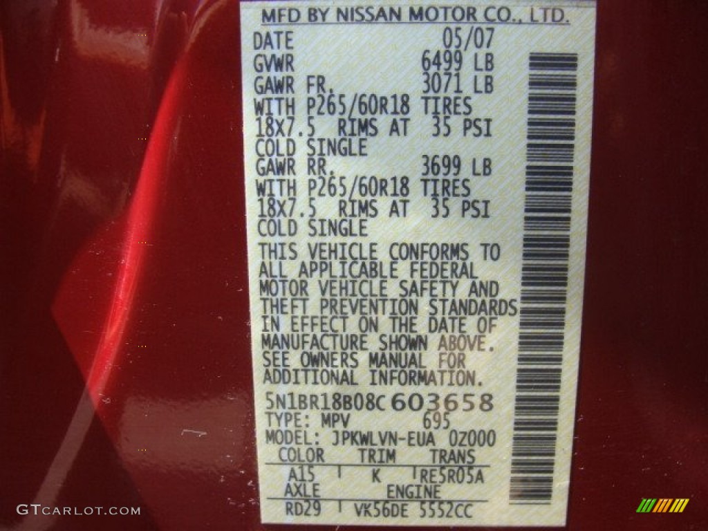 2008 Pathfinder LE V8 4x4 - Red Brawn / Graphite photo #28