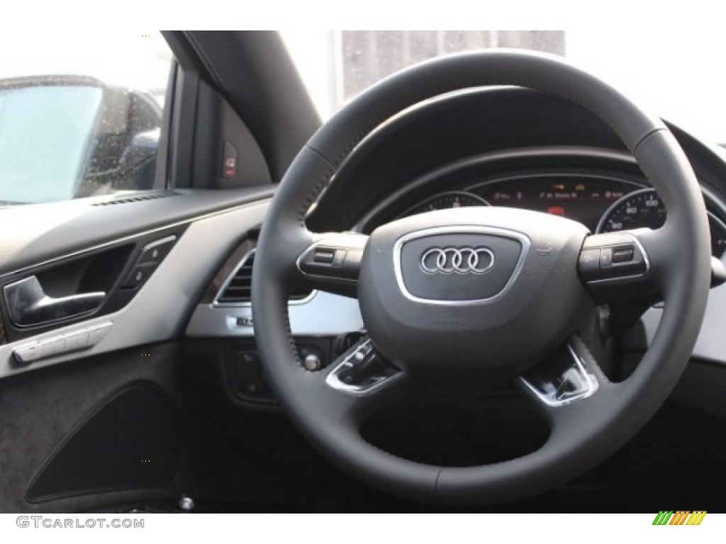 2015 Audi A8 3.0T quattro Black Steering Wheel Photo #95762988