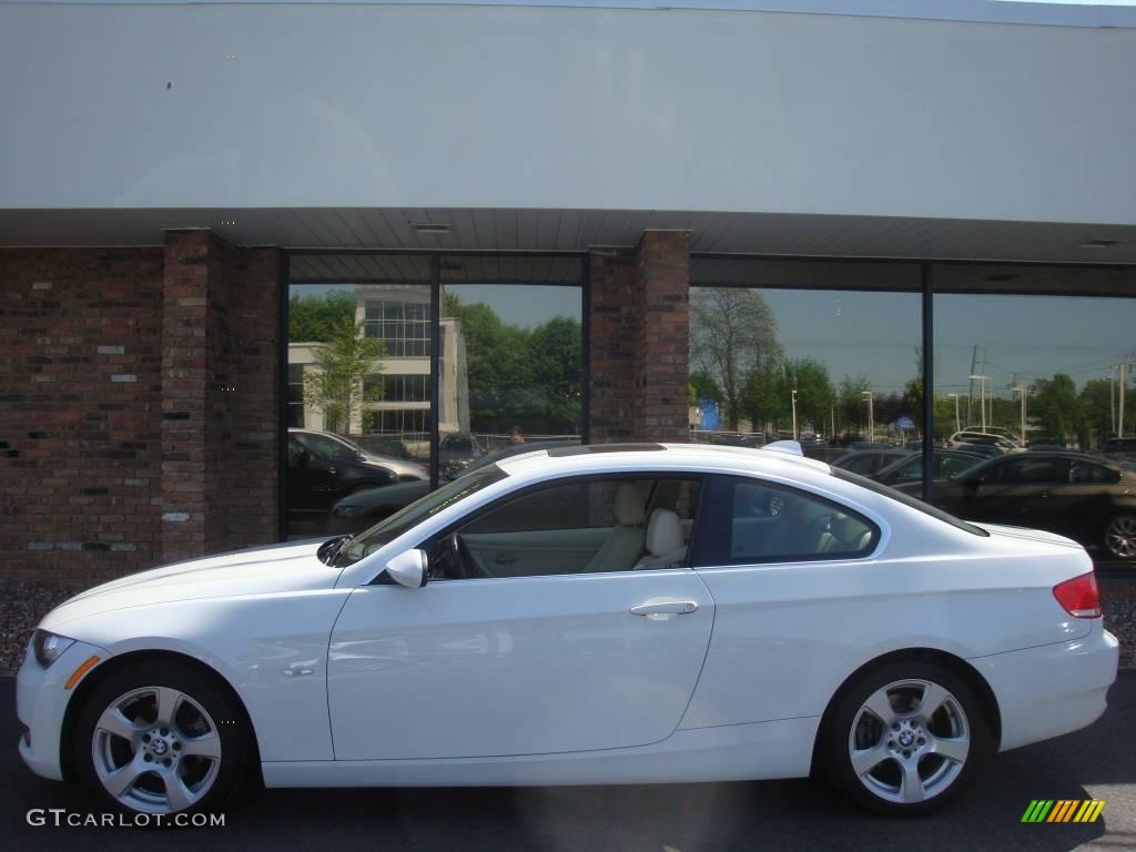 2007 3 Series 328xi Coupe - Alpine White / Cream Beige photo #3