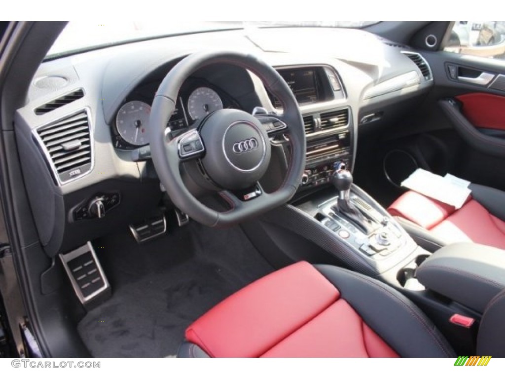 Black/Magma Red Interior 2015 Audi SQ5 Premium Plus 3.0 TFSI quattro Photo #95767689