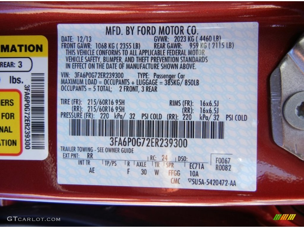 2014 Fusion S - Ruby Red / Earth Gray photo #12