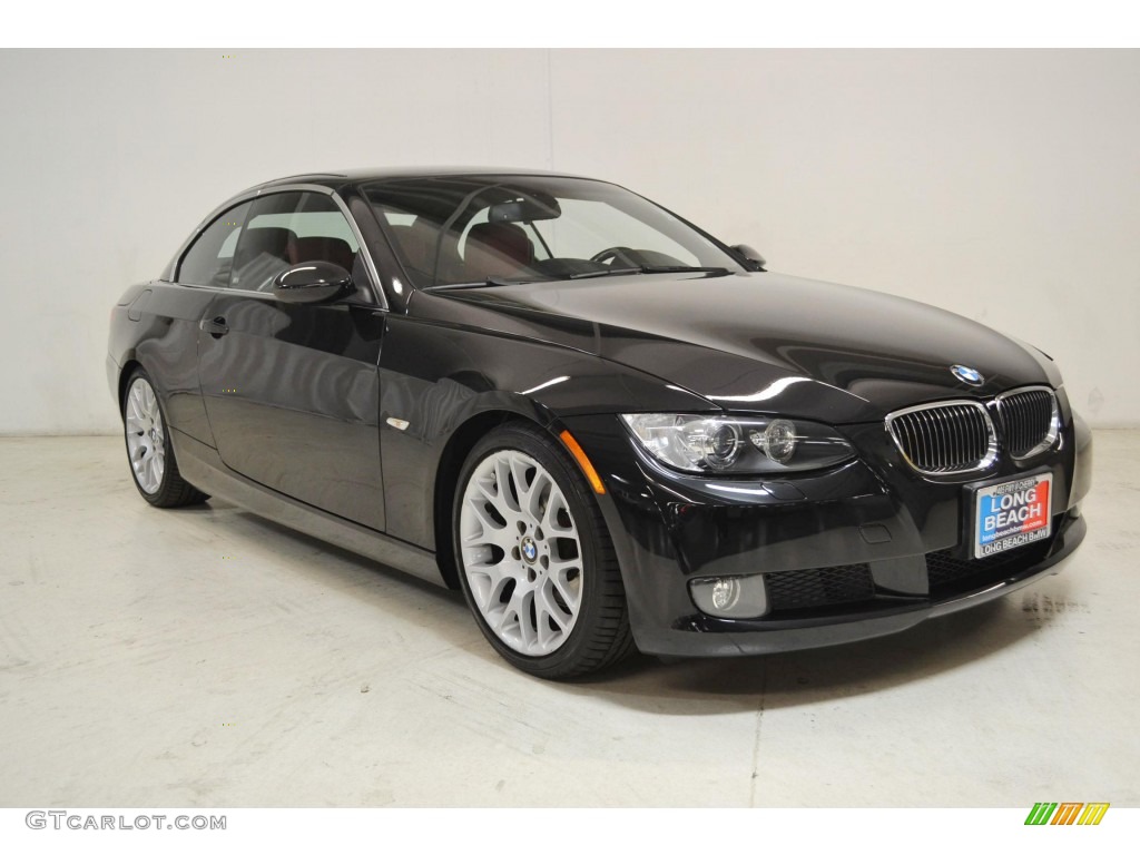 2008 3 Series 328i Convertible - Black Sapphire Metallic / Coral Red/Black photo #2