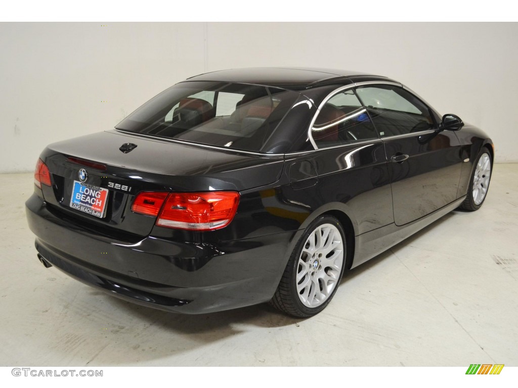 2008 3 Series 328i Convertible - Black Sapphire Metallic / Coral Red/Black photo #5
