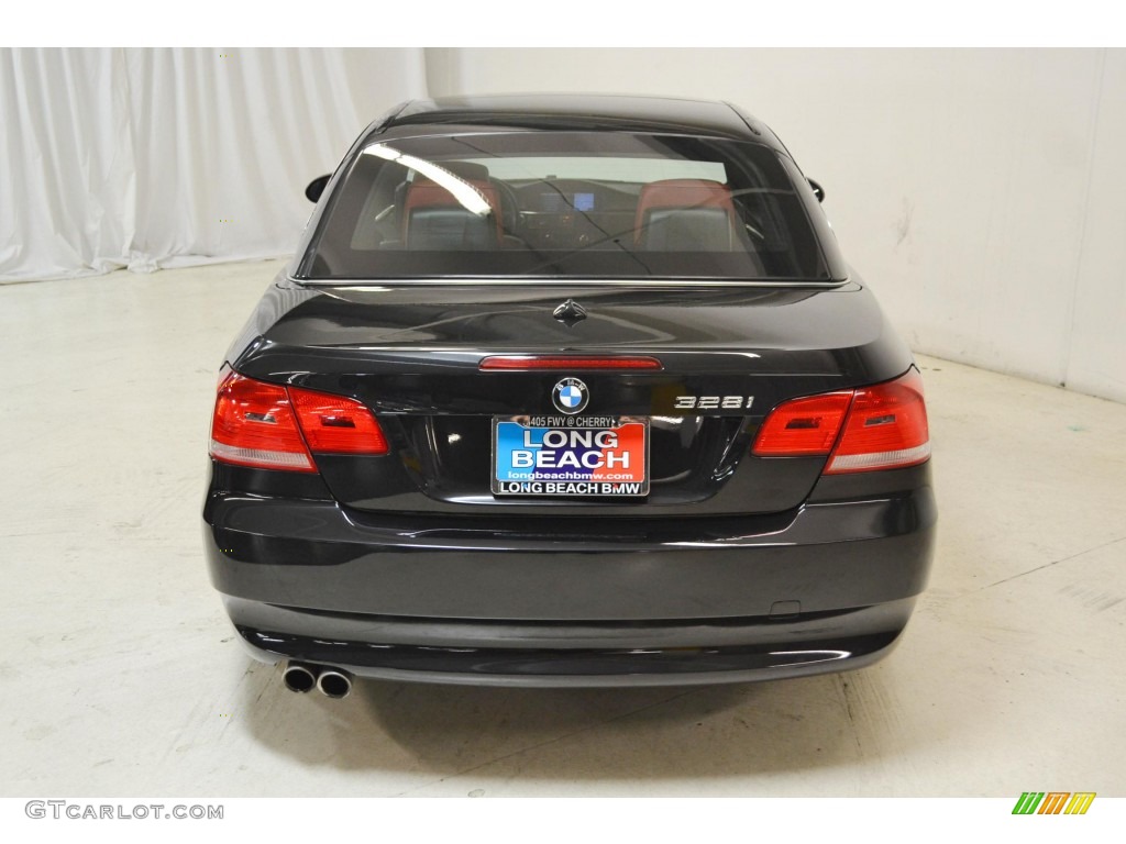 2008 3 Series 328i Convertible - Black Sapphire Metallic / Coral Red/Black photo #7