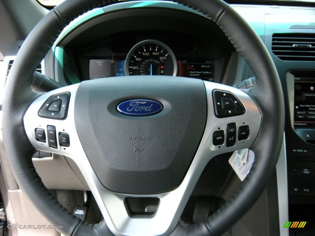 2015 Ford Explorer XLT Charcoal Black Steering Wheel Photo #95777238
