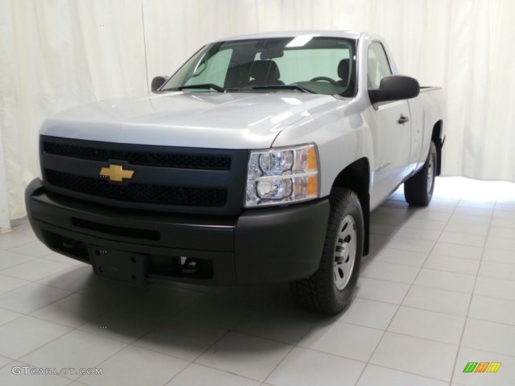 2012 Silverado 1500 Work Truck Regular Cab 4x4 - Silver Ice Metallic / Dark Titanium photo #3