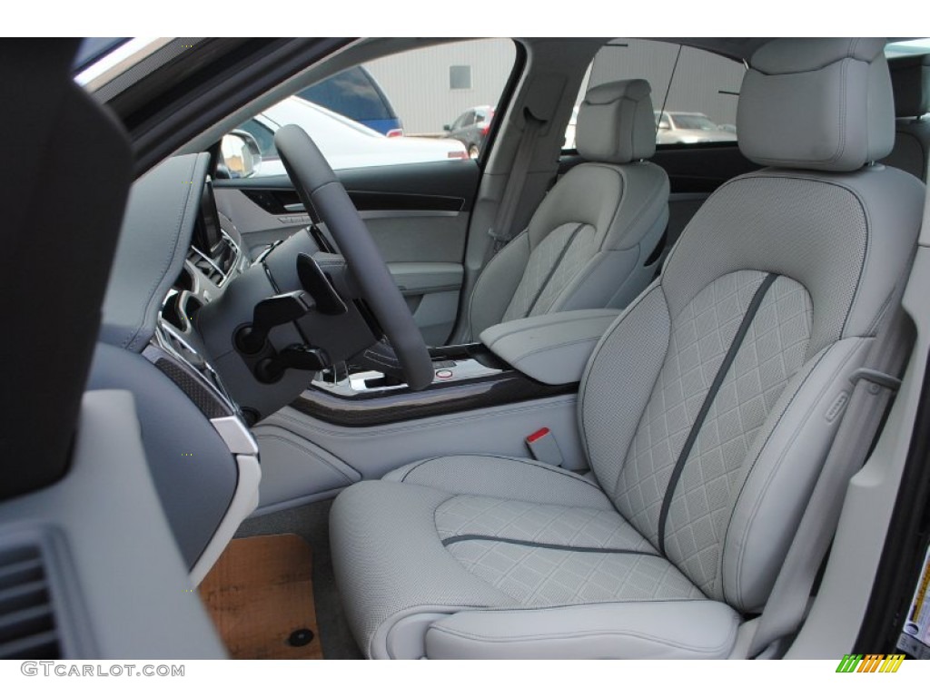 Lunar Silver Valcona Interior 2015 Audi S8 quattro S Photo #95789841