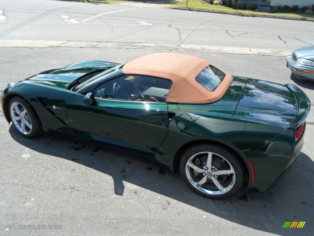 2014 Corvette Stingray Convertible - Lime Rock Green Metallic / Kalahari photo #4