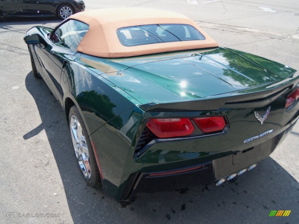 2014 Corvette Stingray Convertible - Lime Rock Green Metallic / Kalahari photo #5