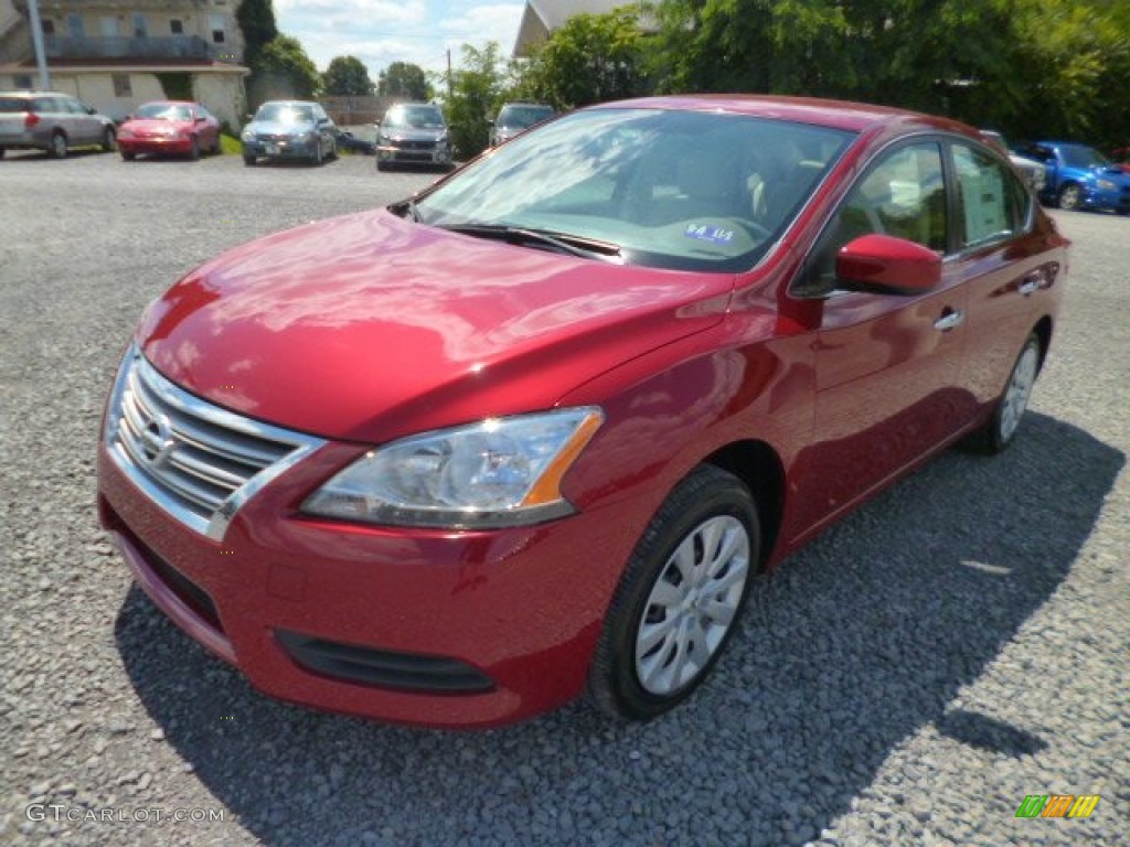 2014 Sentra SV - Red Brick / Charcoal photo #3