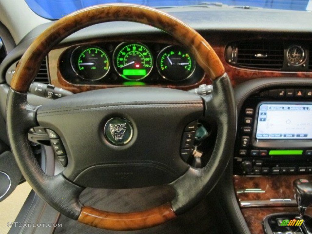 2004 Jaguar XJ XJR Charcoal Steering Wheel Photo #95798988