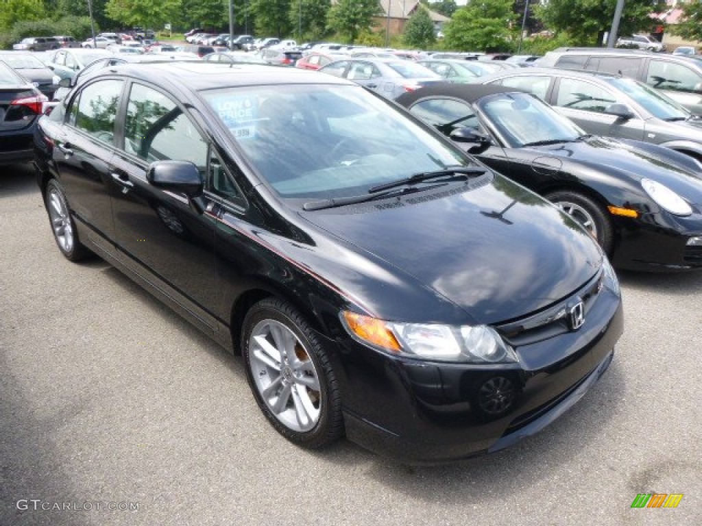 2008 Civic Si Sedan - Nighthawk Black Pearl / Black photo #1