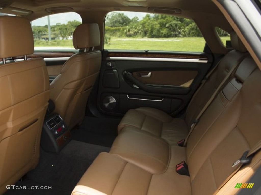 Amaretto/Black Valcona Leather Interior 2009 Audi A8 L 4.2 quattro Photo #95804793