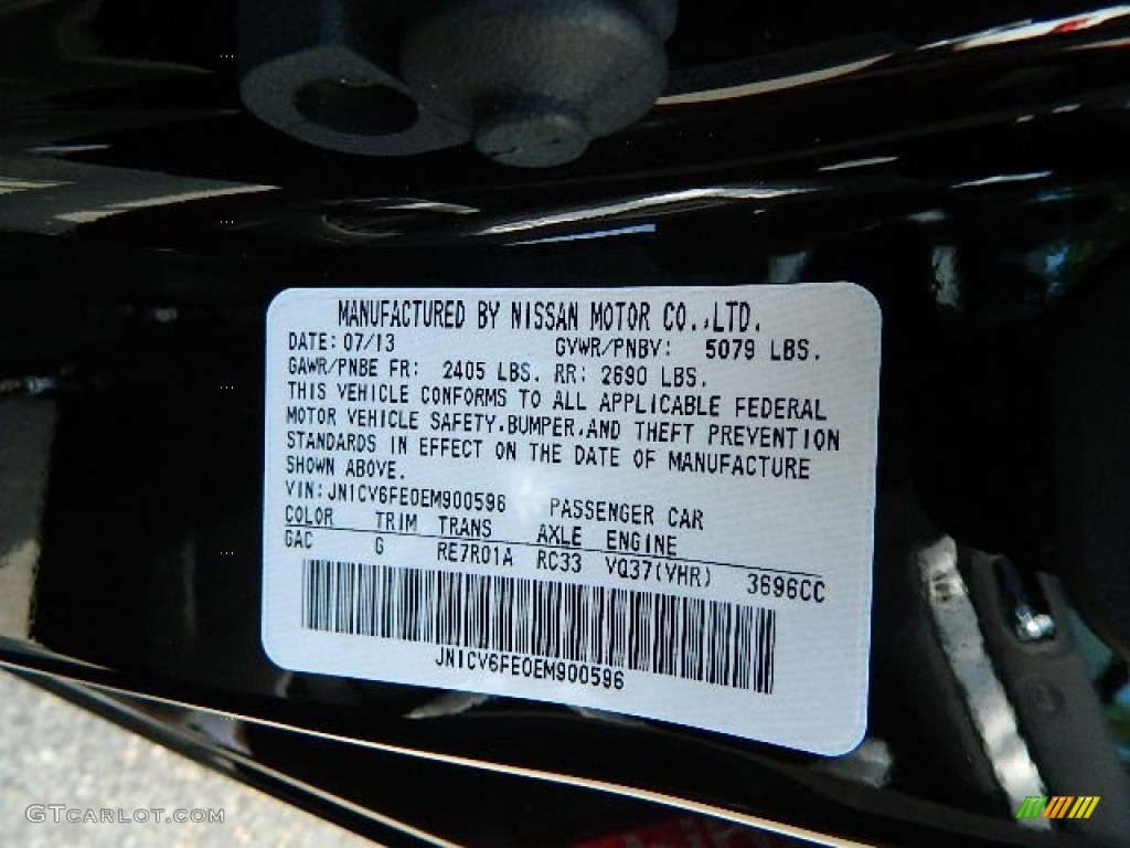 2014 Q60 Color Code GAC for Malbec Black Photo #95805597