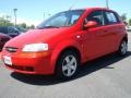 2007 Victory Red Chevrolet Aveo 5 LS Hatchback  photo #1