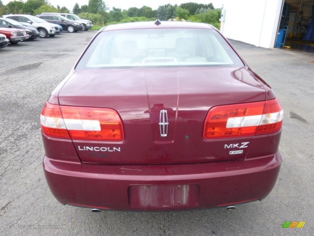 2007 MKZ AWD Sedan - Vivid Red Metallic / Light Stone photo #5