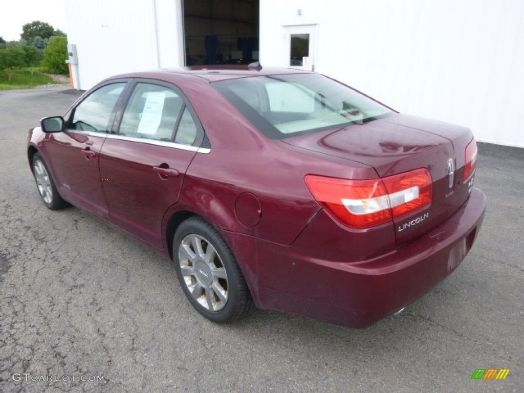 2007 MKZ AWD Sedan - Vivid Red Metallic / Light Stone photo #6