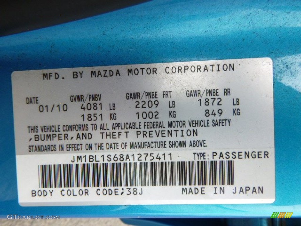 2010 Mazda MAZDA3 s Grand Touring 4 Door Color Code Photos