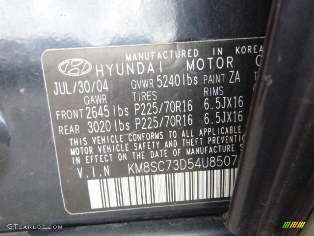 2004 Santa Fe GLS 4WD - Moonlit Blue / Beige photo #15
