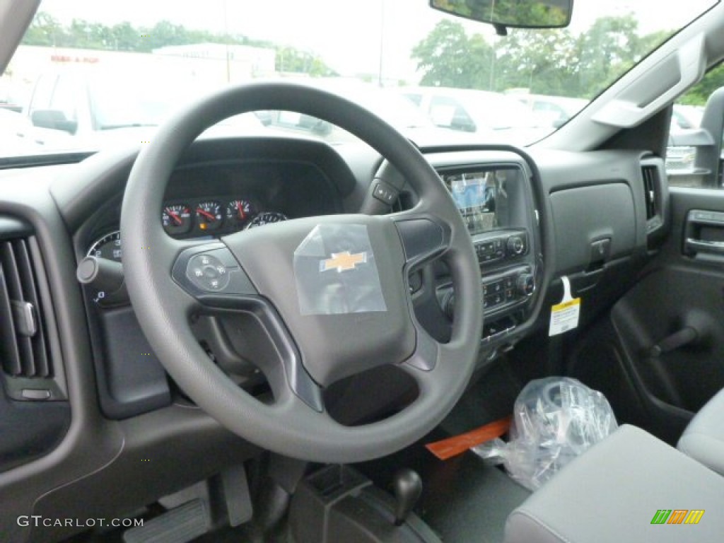 2015 Chevrolet Silverado 3500HD WT Regular Cab 4x4 Jet Black/Dark Ash Dashboard Photo #95814480