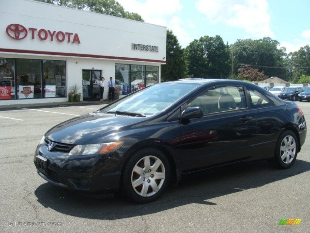 2006 Civic LX Coupe - Nighthawk Black Pearl / Ivory photo #1