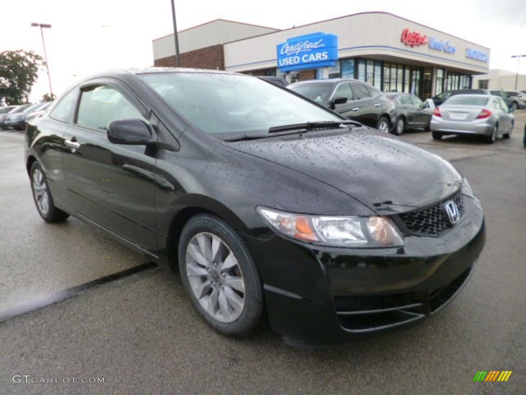2011 Civic EX Coupe - Crystal Black Pearl / Gray photo #1