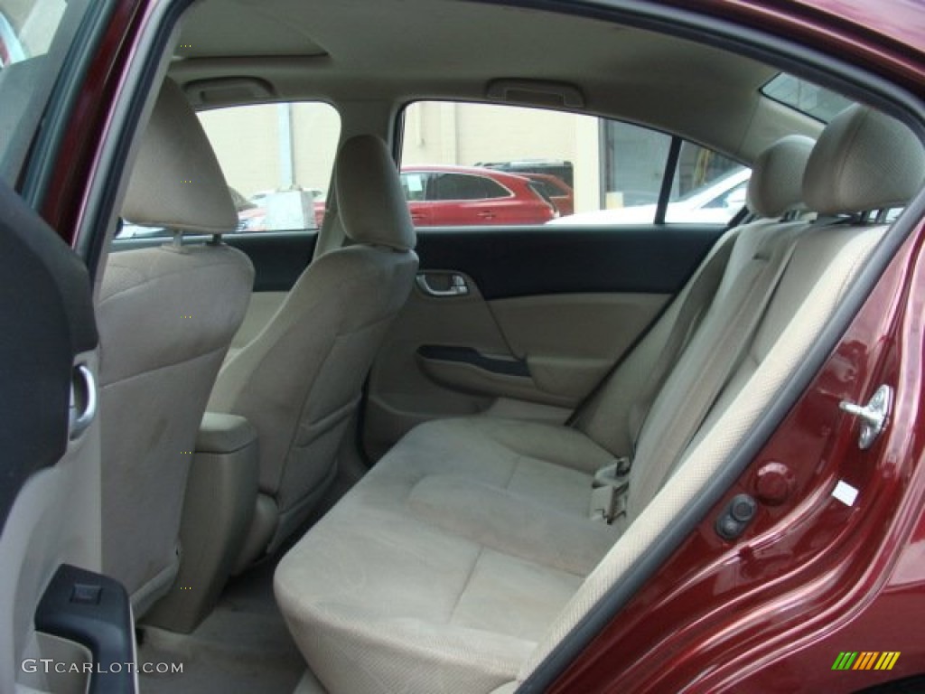 2012 Civic EX Sedan - Crimson Pearl / Beige photo #21