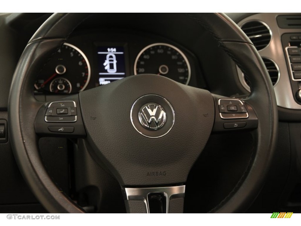 2011 Volkswagen Tiguan SEL 4Motion Charcoal Steering Wheel Photo #95825820