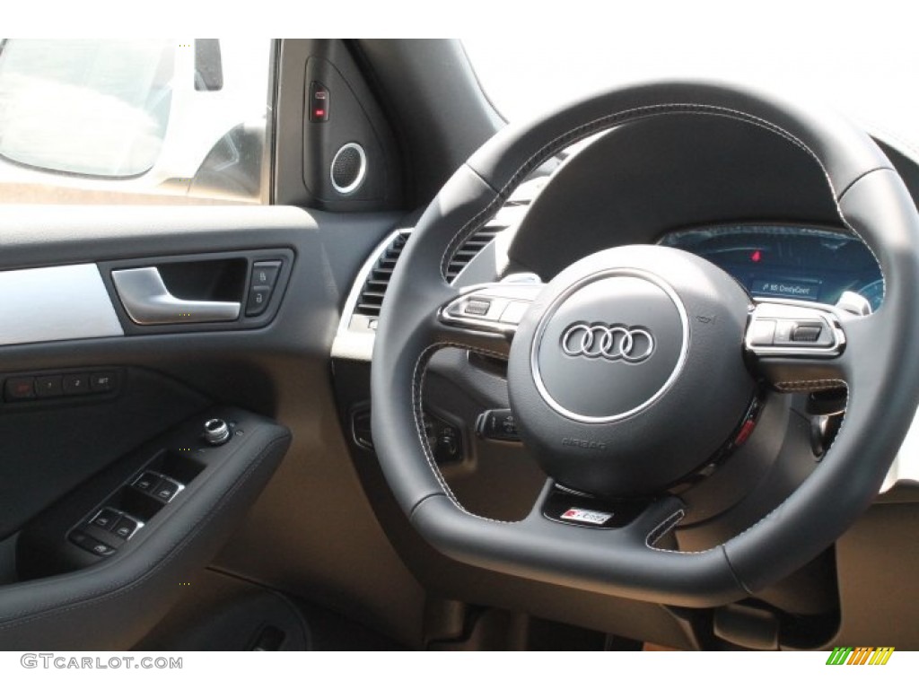 2015 Audi SQ5 Premium Plus 3.0 TFSI quattro Black Steering Wheel Photo #95828316