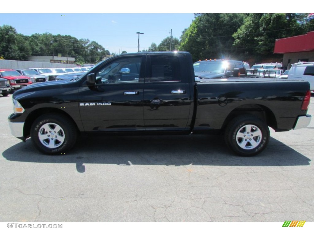 2011 Ram 1500 SLT Quad Cab 4x4 - Brilliant Black Crystal Pearl / Dark Slate Gray/Medium Graystone photo #4