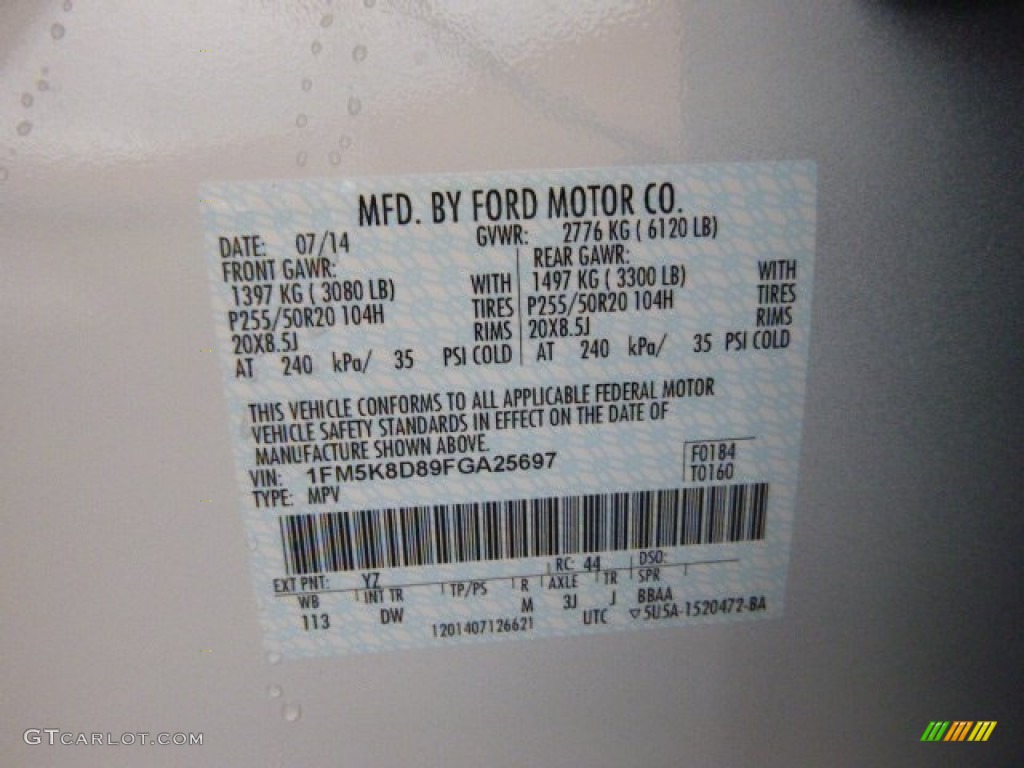 2015 Explorer XLT 4WD - Oxford White / Charcoal Black photo #20