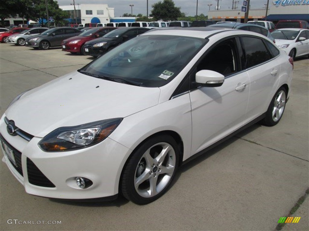 White Platinum 2014 Ford Focus Titanium Sedan Exterior Photo #95835322