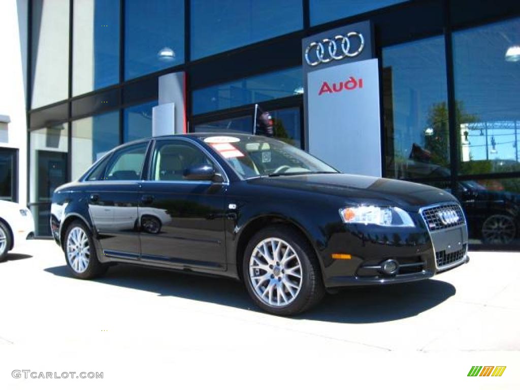 2008 A4 2.0T quattro Sedan - Brilliant Black / Beige photo #1