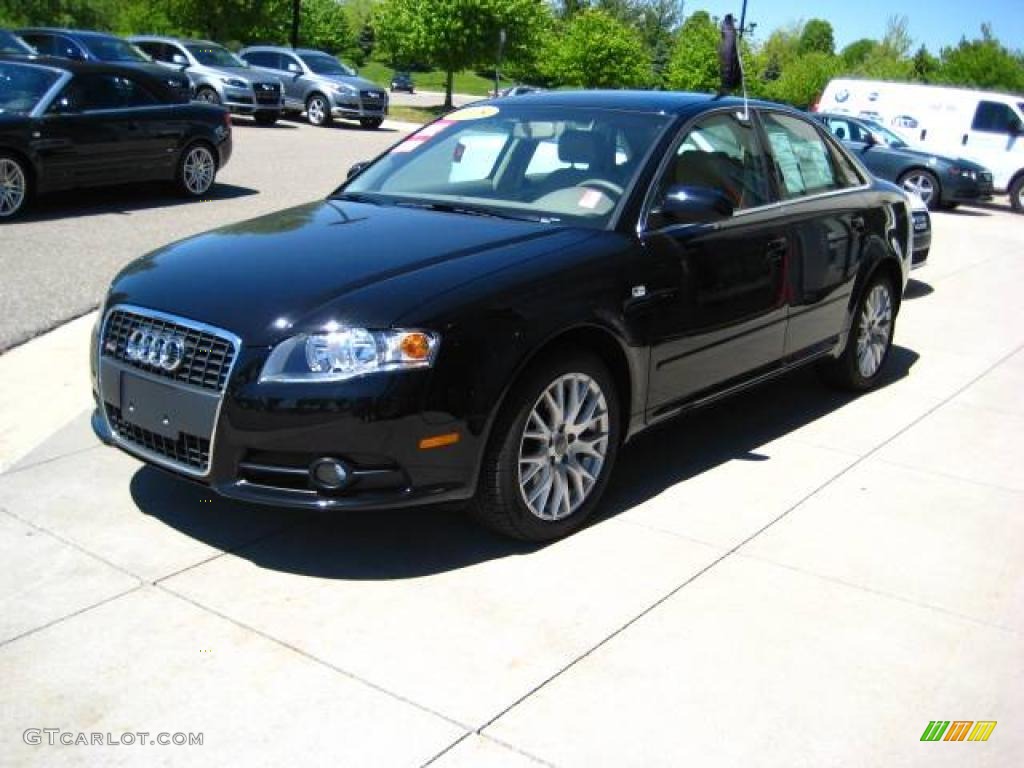 2008 A4 2.0T quattro Sedan - Brilliant Black / Beige photo #3