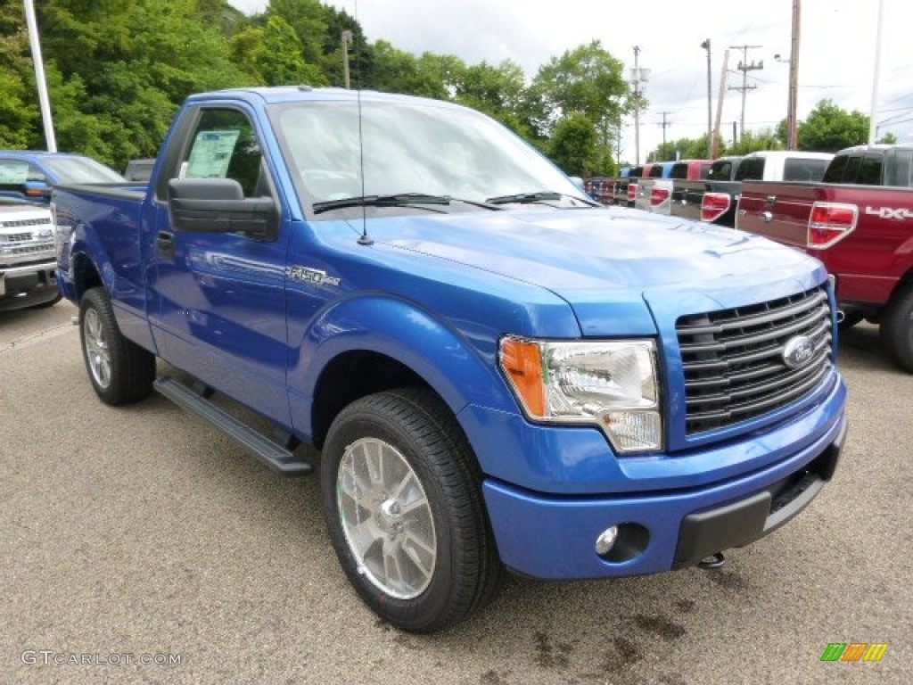 Blue Flame 2014 Ford F150 STX Regular Cab 4x4 Exterior Photo #95836204
