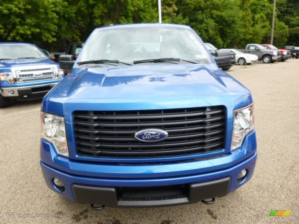 2014 F150 STX Regular Cab 4x4 - Blue Flame / Black photo #3
