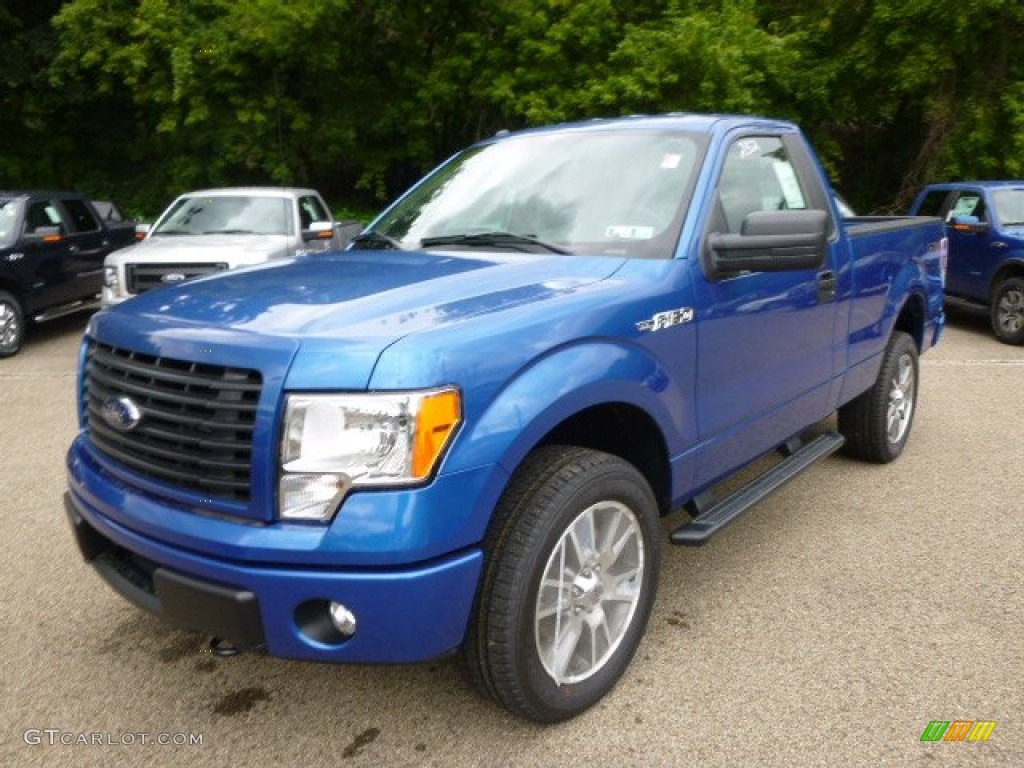 2014 F150 STX Regular Cab 4x4 - Blue Flame / Black photo #4