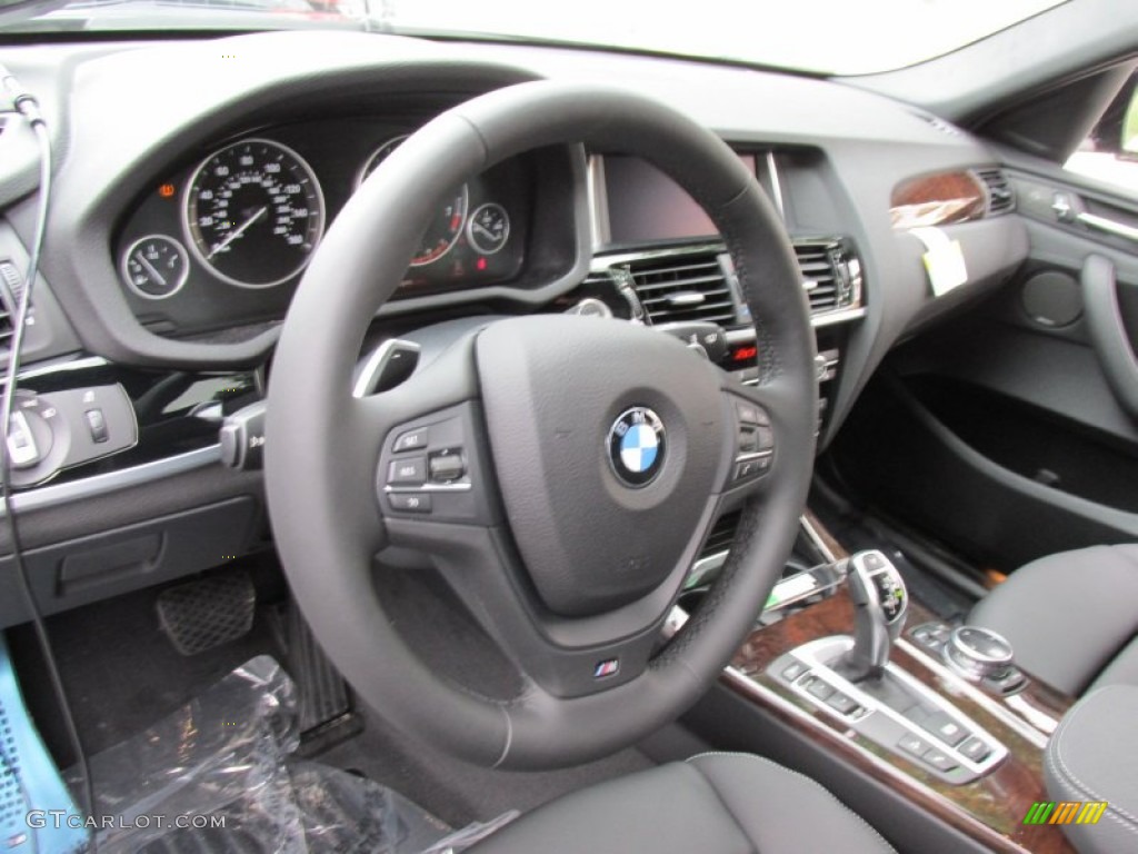 2015 BMW X4 xDrive28i Black Steering Wheel Photo #95838934