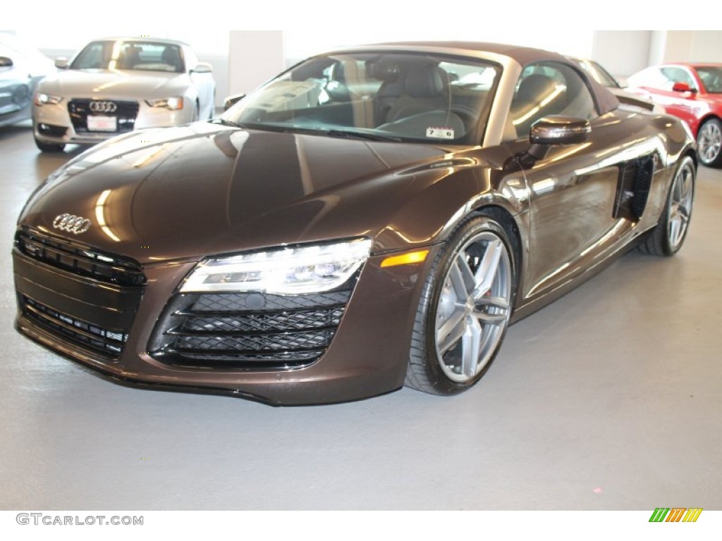 Teak Brown Metallic 2014 Audi R8 Spyder V8 Exterior Photo #95840125