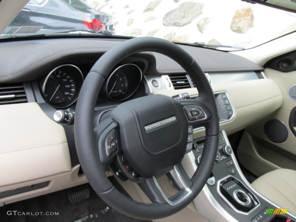 2015 Land Rover Range Rover Evoque Pure Premium Almond/Espresso Steering Wheel Photo #95840308