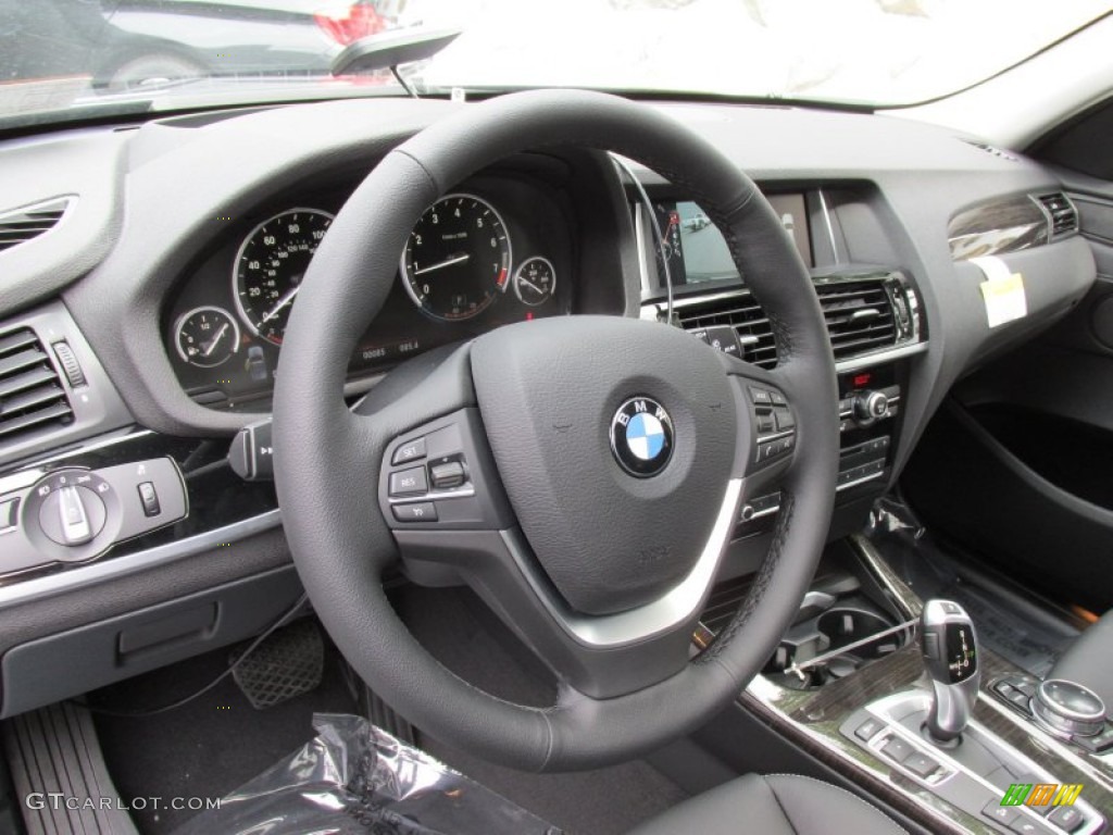 2015 BMW X3 xDrive35i Black Steering Wheel Photo #95841695