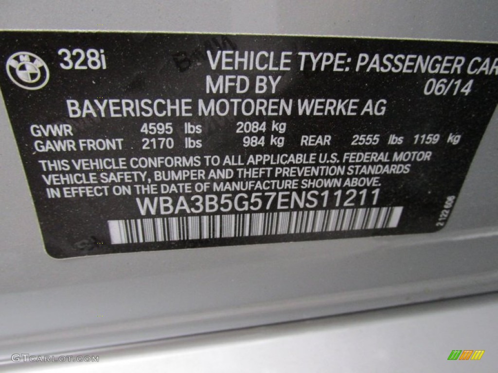 2014 3 Series 328i xDrive Sedan - Orion Silver Metallic / Black photo #19