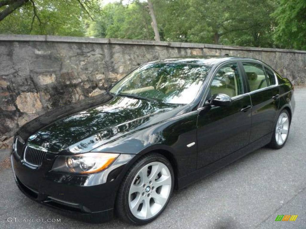2006 3 Series 330i Sedan - Jet Black / Beige photo #3