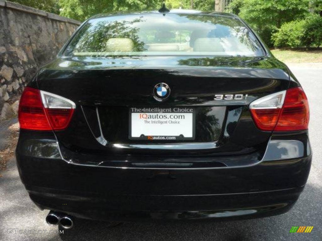 2006 3 Series 330i Sedan - Jet Black / Beige photo #6